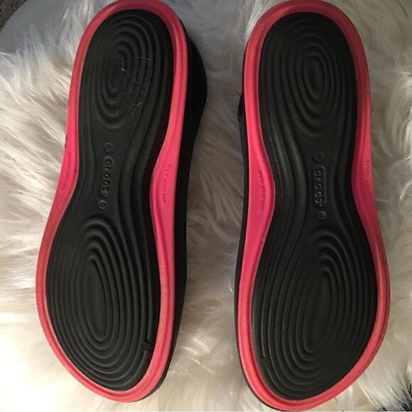 CROCS Crosslight Syler Sling back flats! Black & Pink - Picture 4 of 6